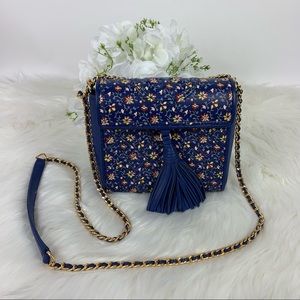 Tory Burch Blue Floral Crossbody